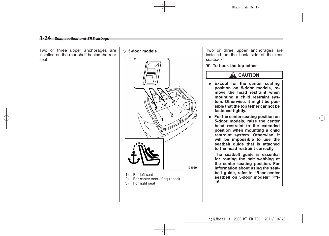 Subaru 2012 Impreza User Manual | Page 62 / 447