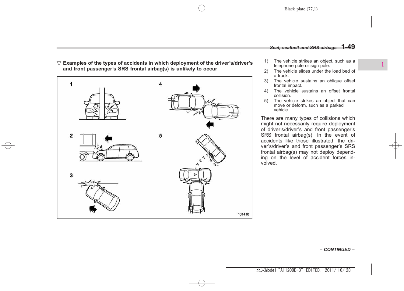 Subaru 2012 Impreza User Manual | Page 77 / 447