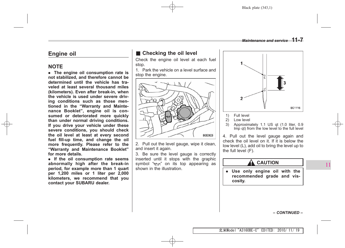 Engine oil | Subaru 2011 Tribeca User Manual | Page 496 / 580