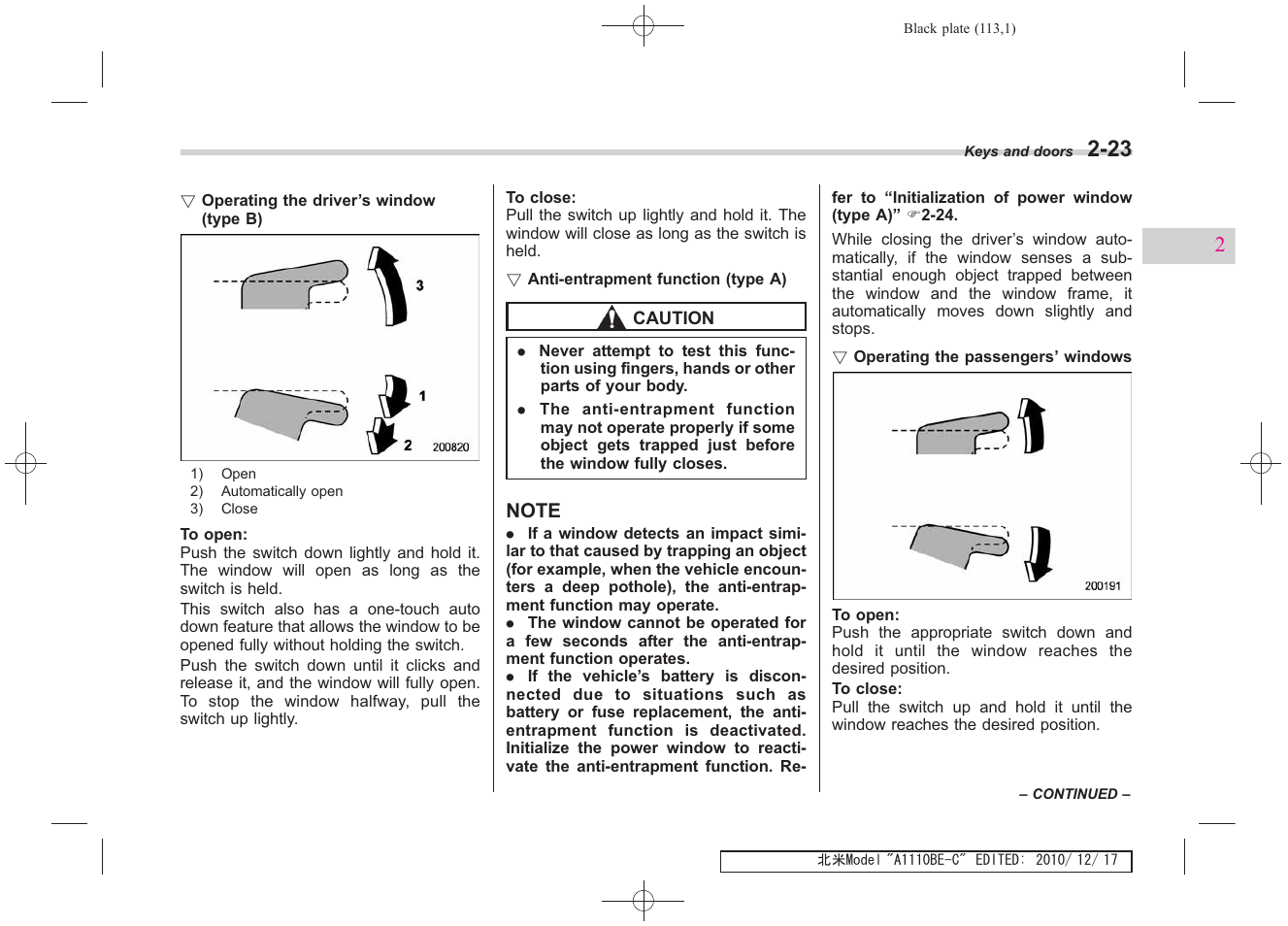 Subaru 2011 Impreza WRX User Manual | Page 113 / 459