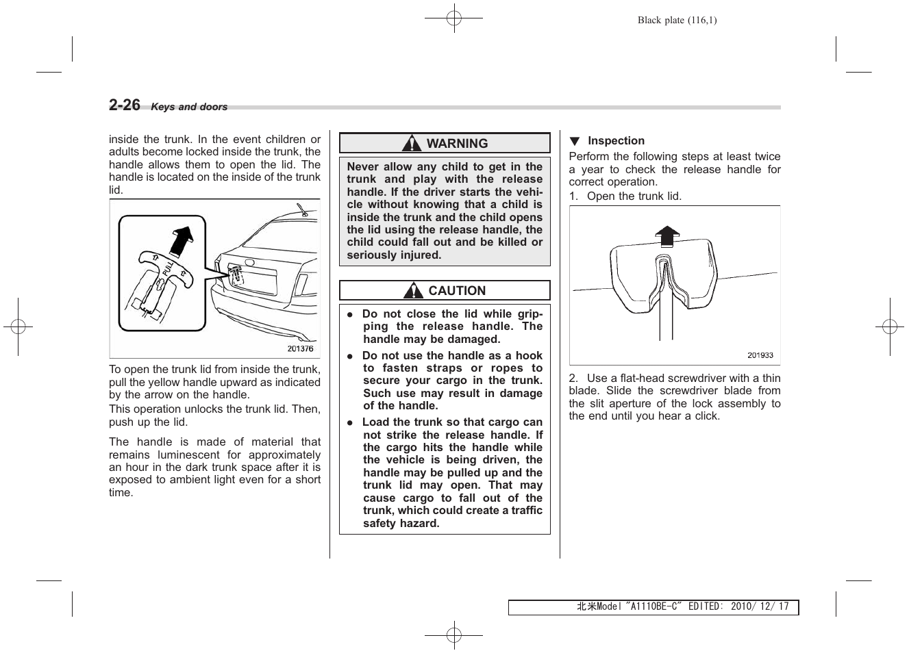 Subaru 2011 Impreza WRX User Manual | Page 116 / 459