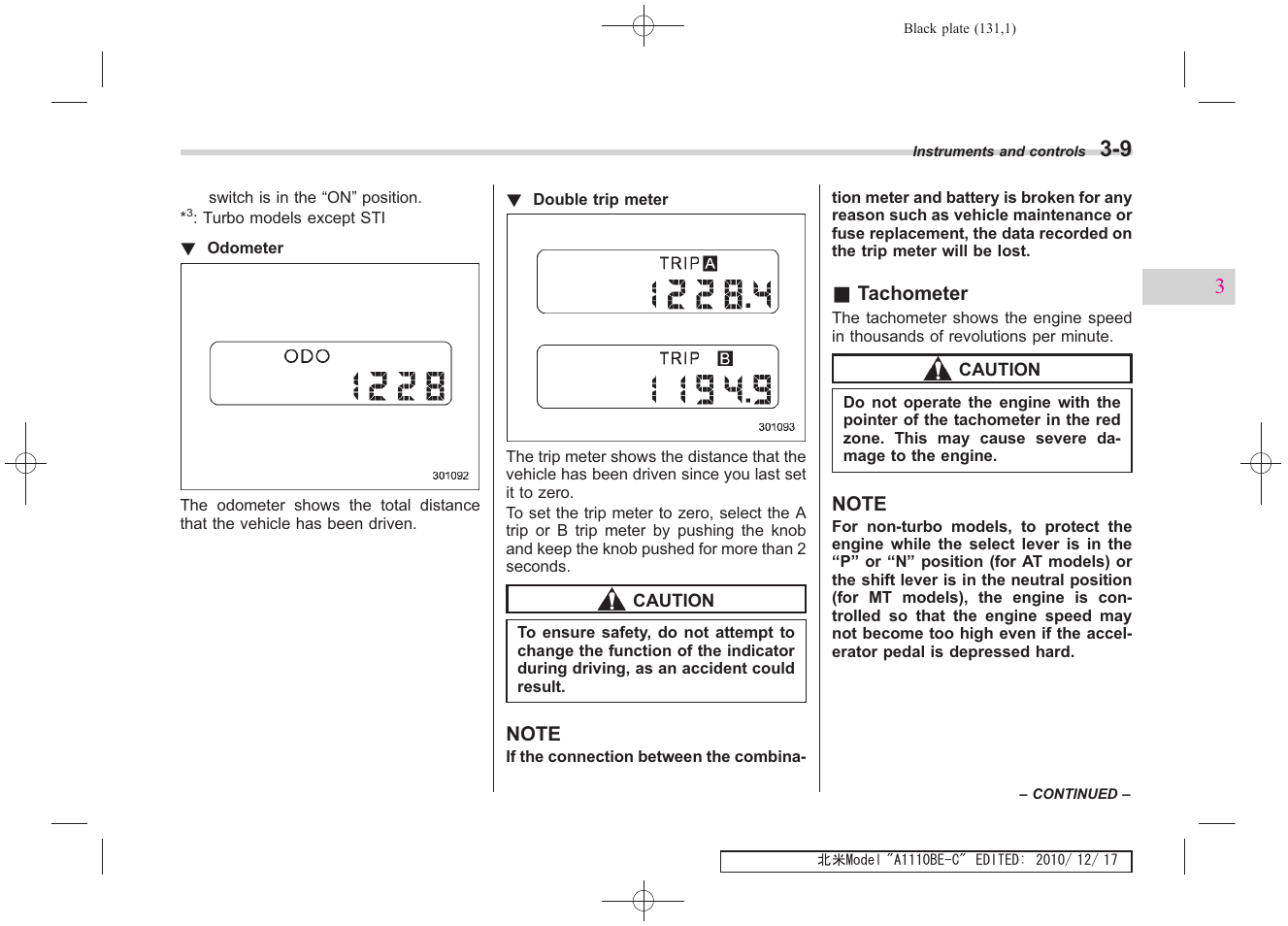 Subaru 2011 Impreza WRX User Manual | Page 129 / 459