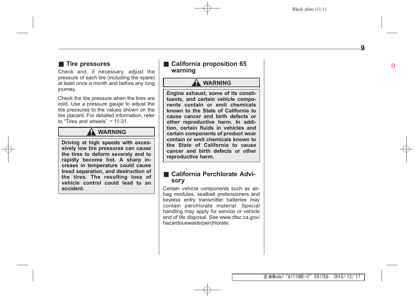 Subaru 2011 Impreza WRX User Manual | Page 13 / 459