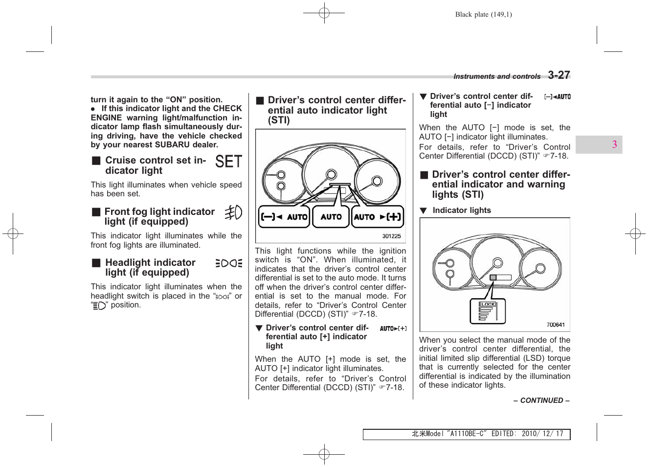 Subaru 2011 Impreza WRX User Manual | Page 147 / 459