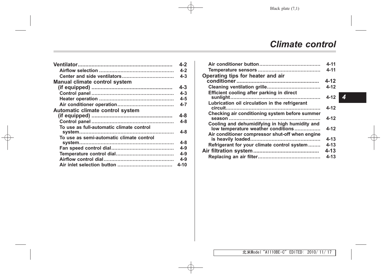 Msa5m1113a_12, Climate control | Subaru 2011 Impreza WRX User Manual | Page 173 / 459