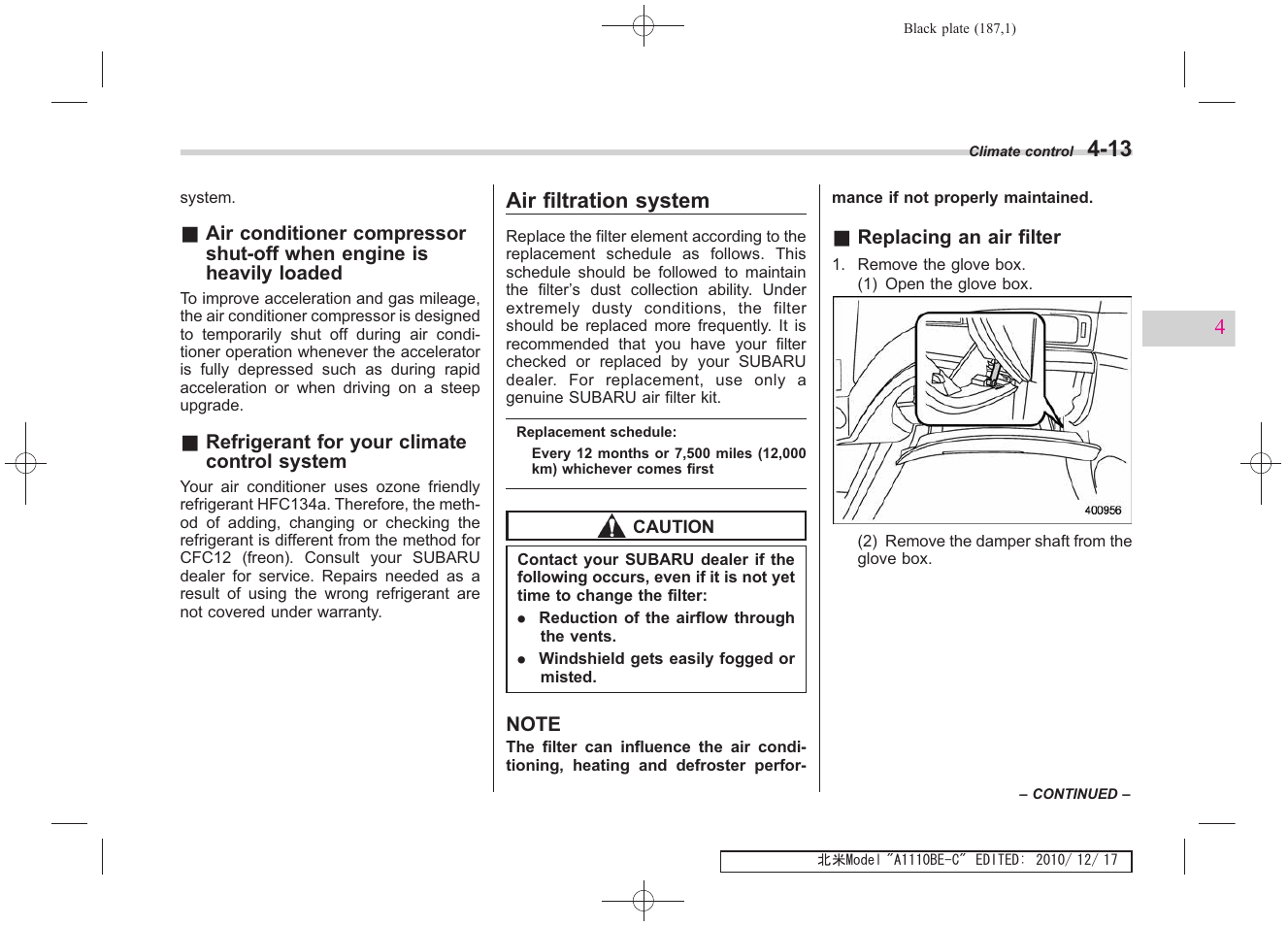 Air filtration system | Subaru 2011 Impreza WRX User Manual | Page 185 / 459