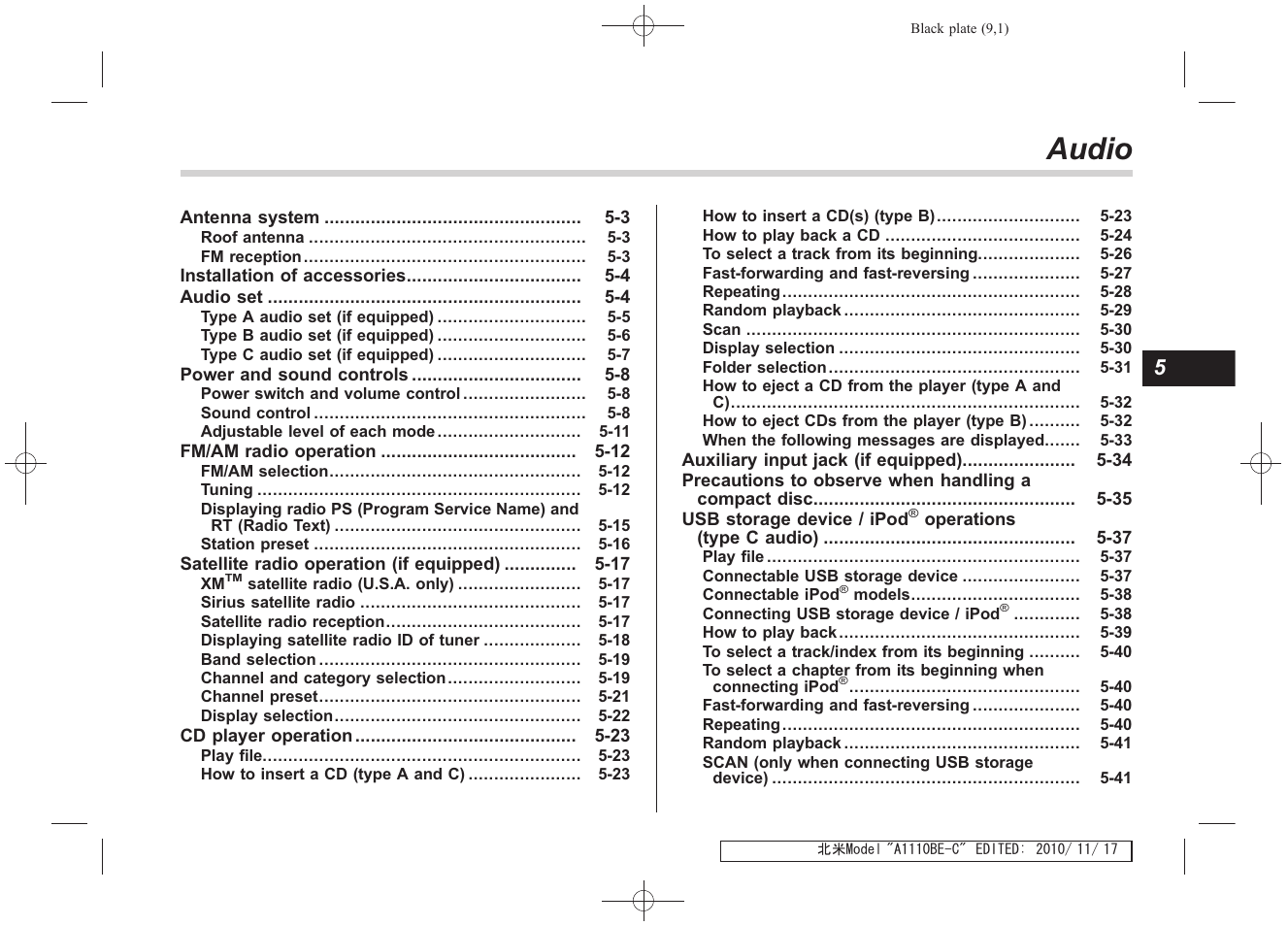 Msa5m1113a_13, Audio | Subaru 2011 Impreza WRX User Manual | Page 189 / 459