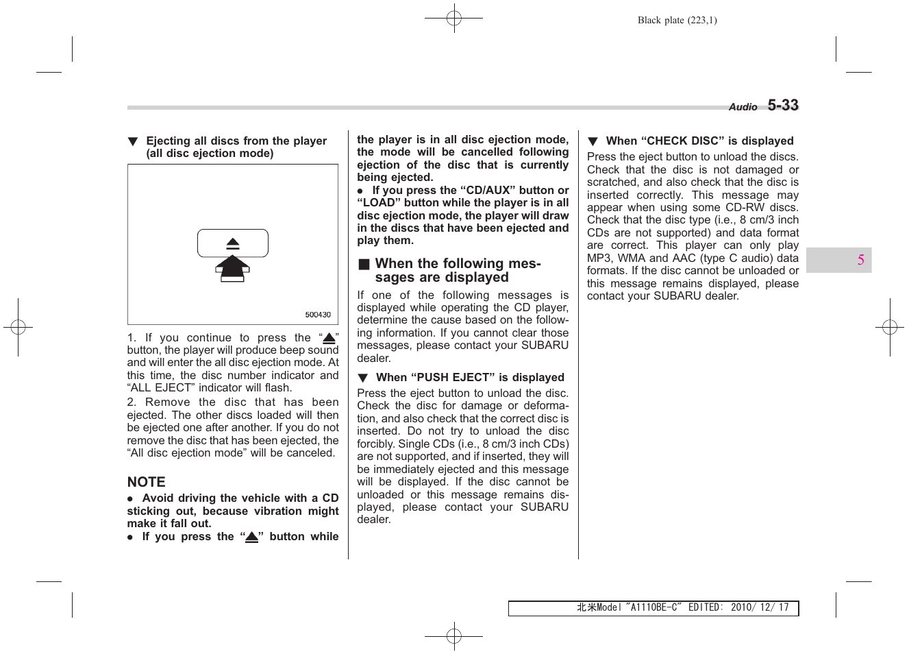 Subaru 2011 Impreza WRX User Manual | Page 221 / 459