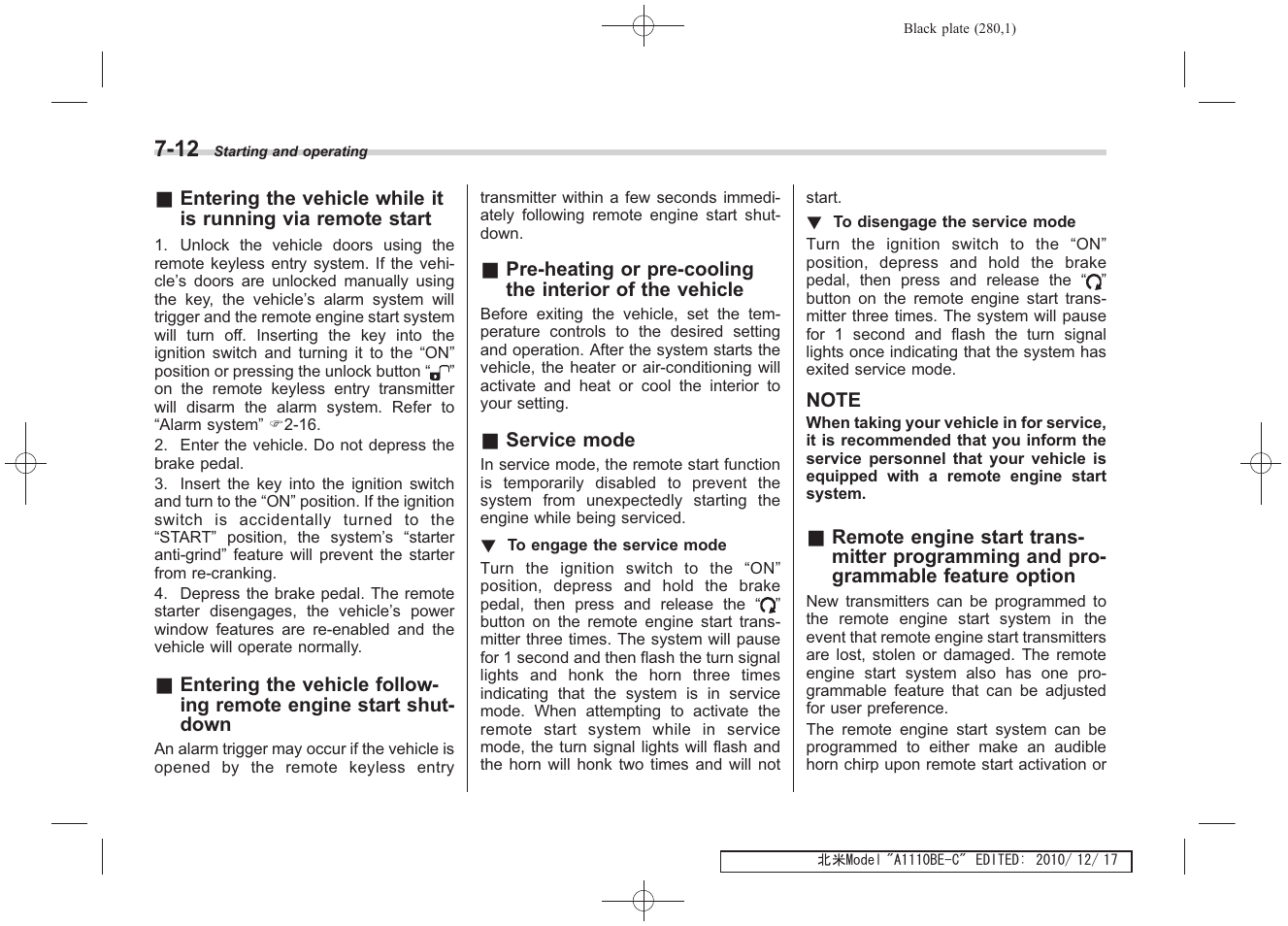 Subaru 2011 Impreza WRX User Manual | Page 276 / 459