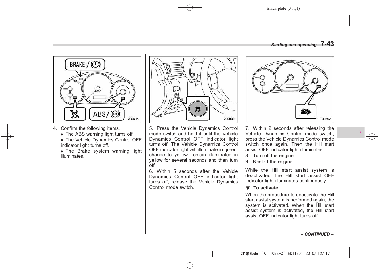 Subaru 2011 Impreza WRX User Manual | Page 307 / 459