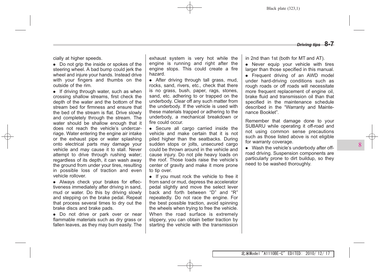 Subaru 2011 Impreza WRX User Manual | Page 319 / 459