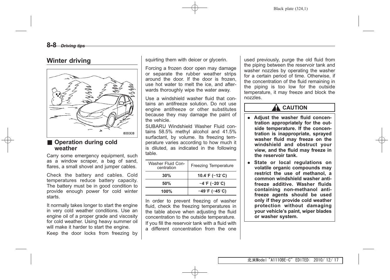 Winter driving | Subaru 2011 Impreza WRX User Manual | Page 320 / 459