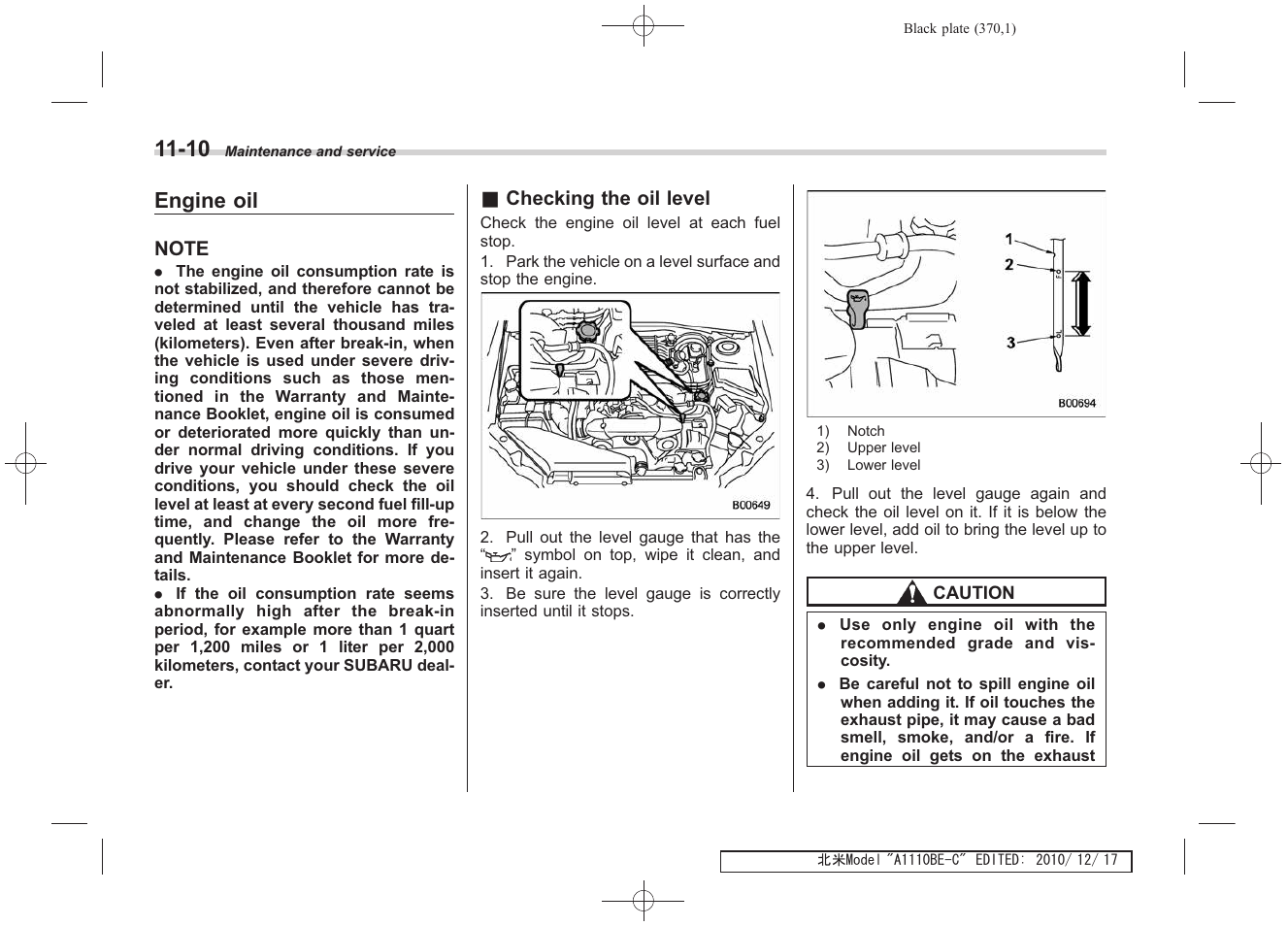 Engine oil | Subaru 2011 Impreza WRX User Manual | Page 364 / 459