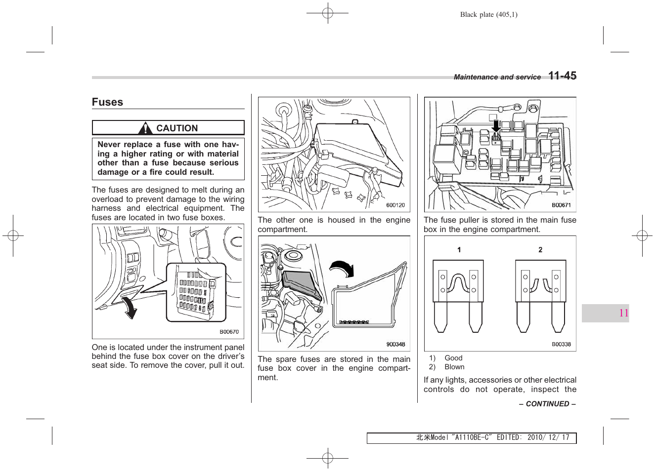 Fuses | Subaru 2011 Impreza WRX User Manual | Page 399 / 459