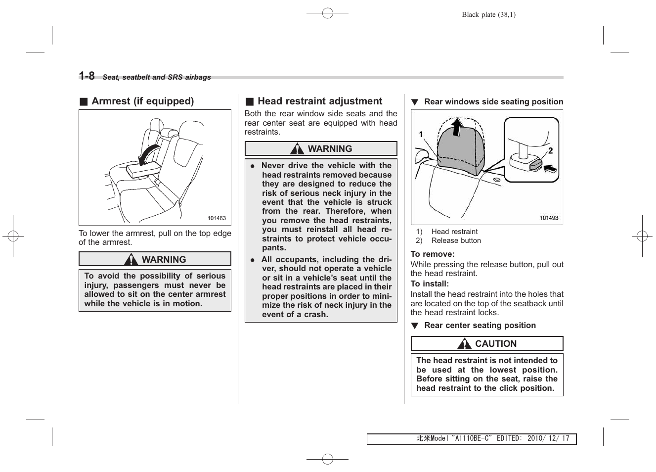 Subaru 2011 Impreza WRX User Manual | Page 40 / 459