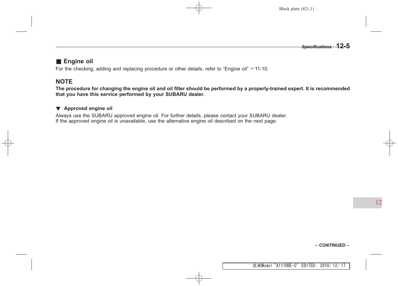 Subaru 2011 Impreza WRX User Manual | Page 415 / 459