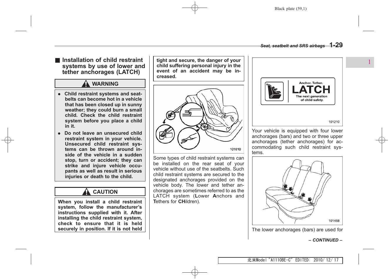 Subaru 2011 Impreza WRX User Manual | Page 61 / 459