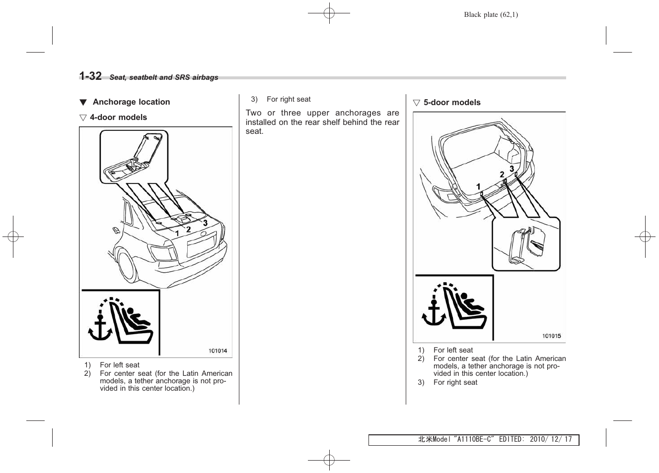 Subaru 2011 Impreza WRX User Manual | Page 64 / 459