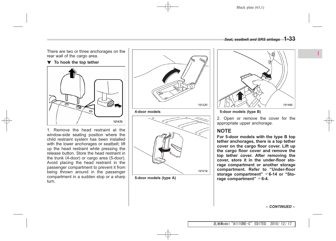 Subaru 2011 Impreza WRX User Manual | Page 65 / 459