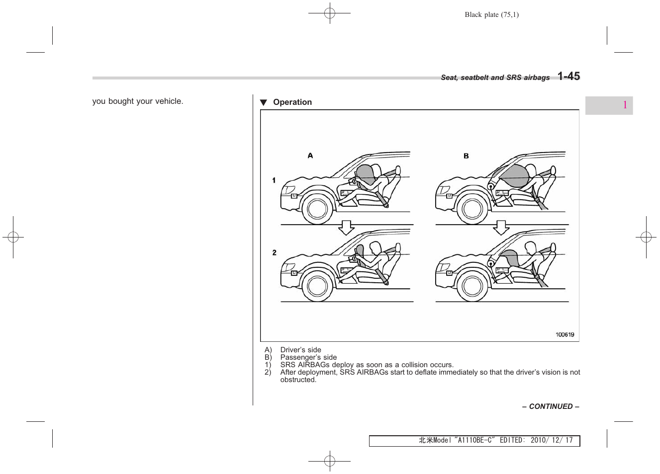 Subaru 2011 Impreza WRX User Manual | Page 77 / 459