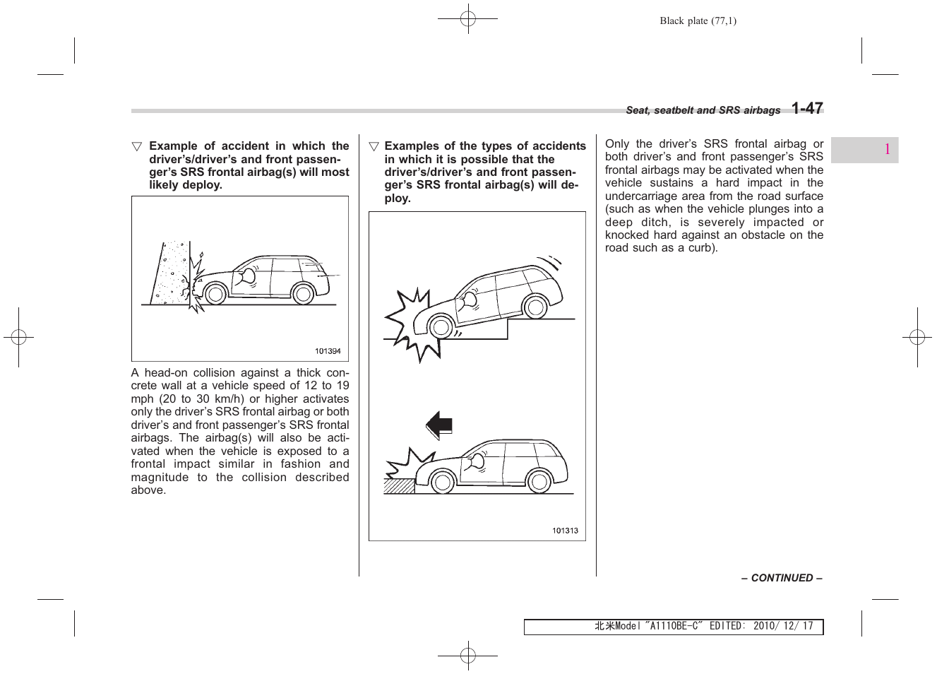 Subaru 2011 Impreza WRX User Manual | Page 79 / 459