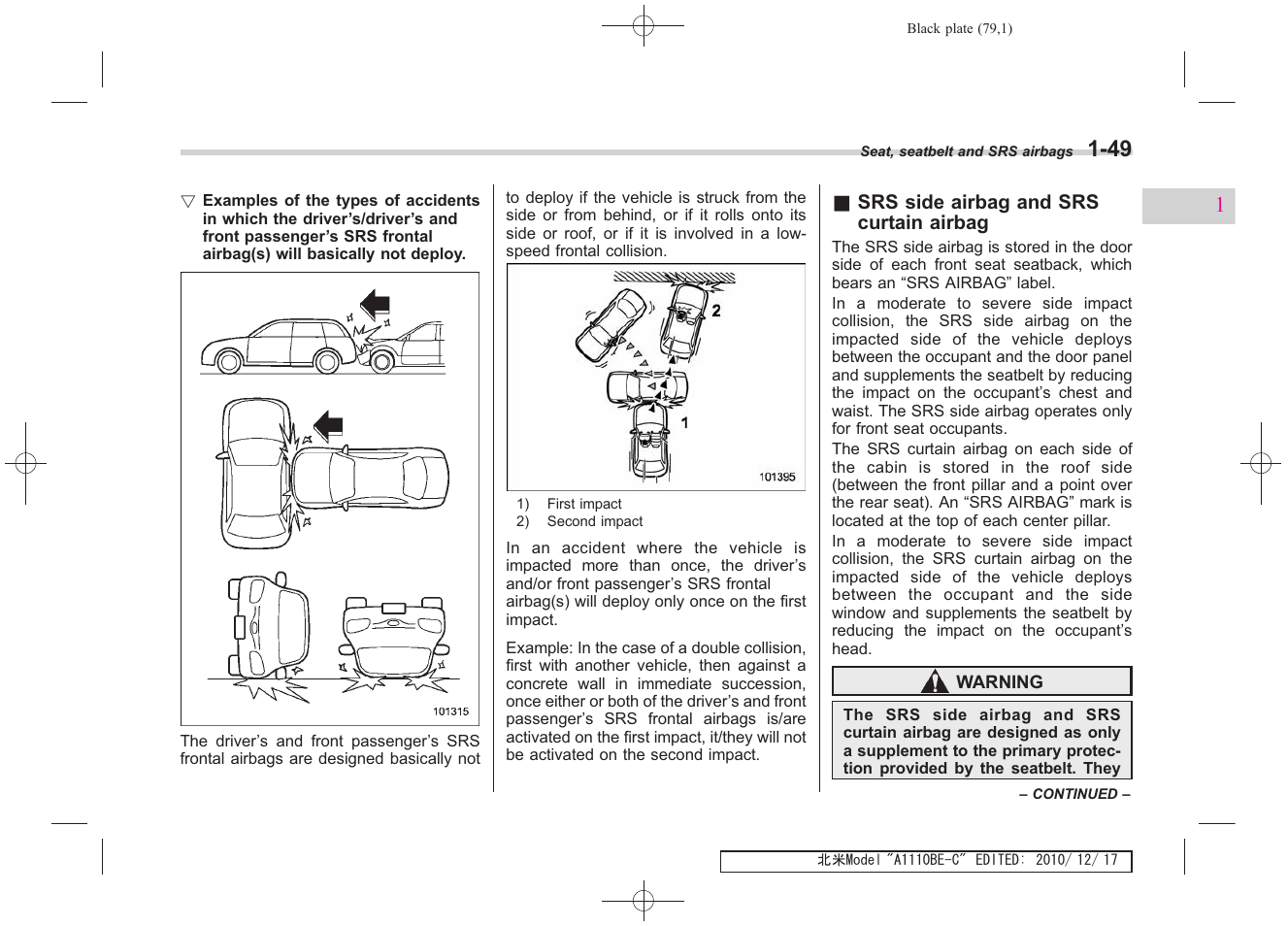 Subaru 2011 Impreza WRX User Manual | Page 81 / 459