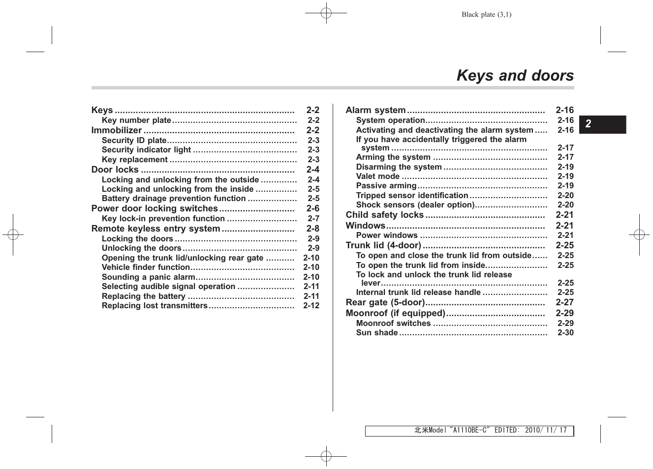 Msa5m1113a_10, Keys and doors | Subaru 2011 Impreza WRX User Manual | Page 91 / 459