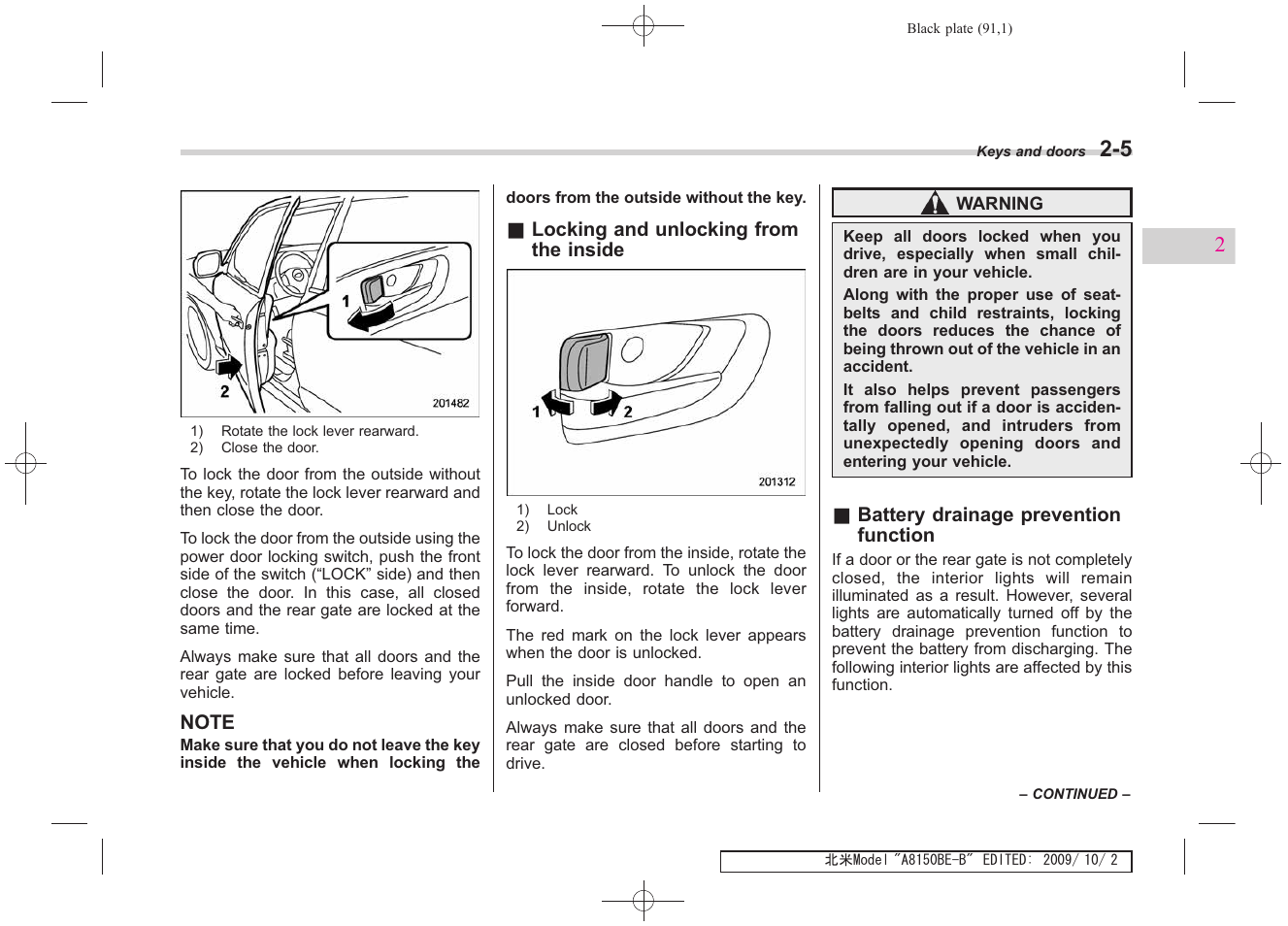 Subaru 2010 Forester User Manual | Page 102 / 414