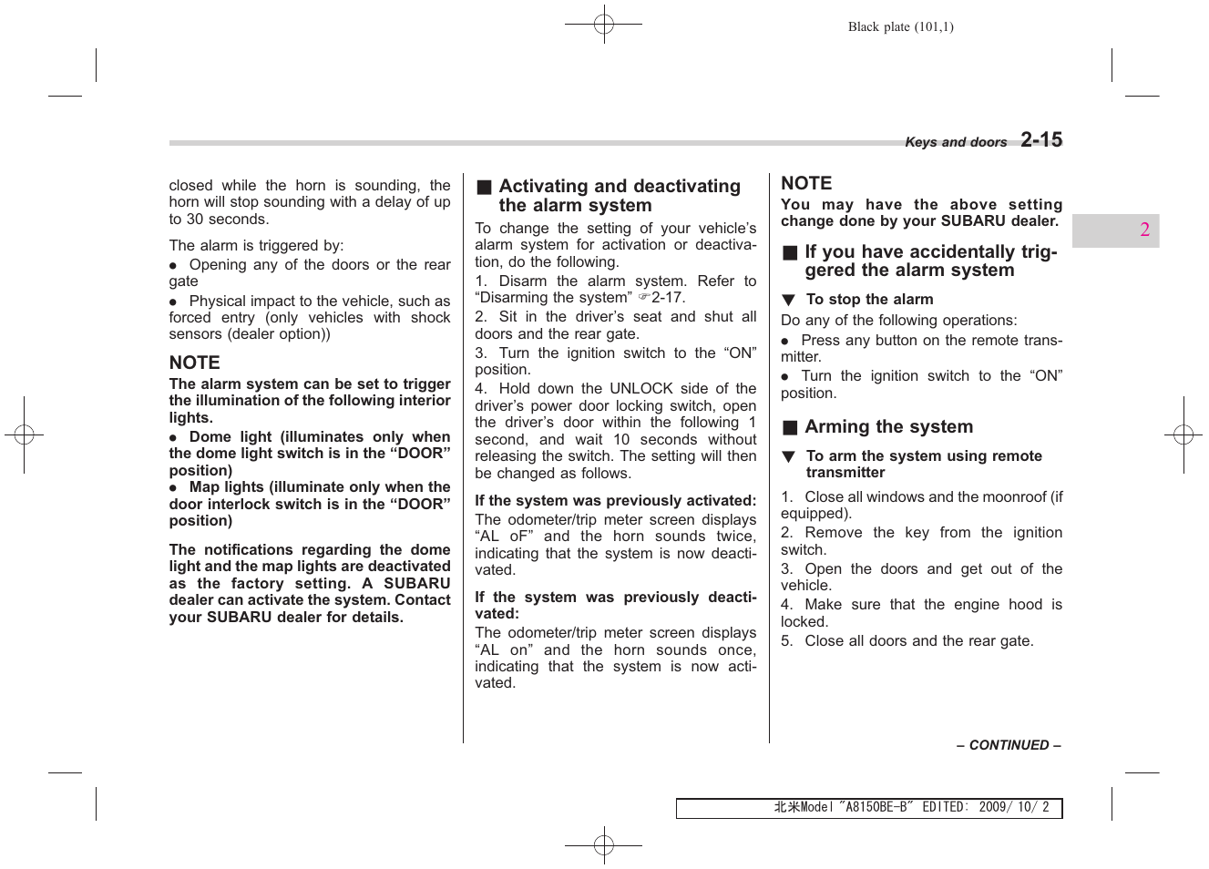 Subaru 2010 Forester User Manual | Page 112 / 414