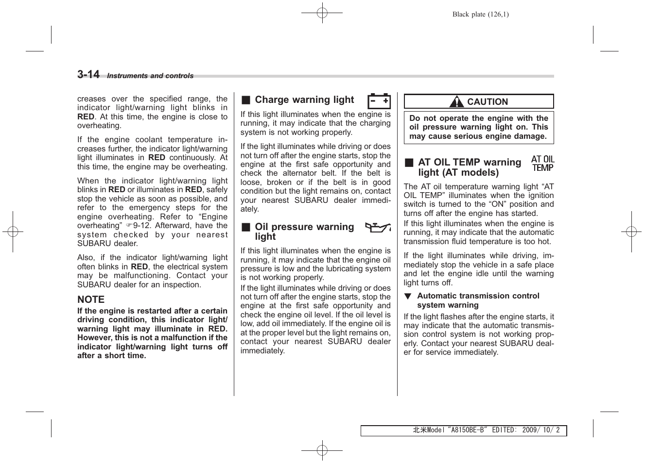 Subaru 2010 Forester User Manual | Page 137 / 414