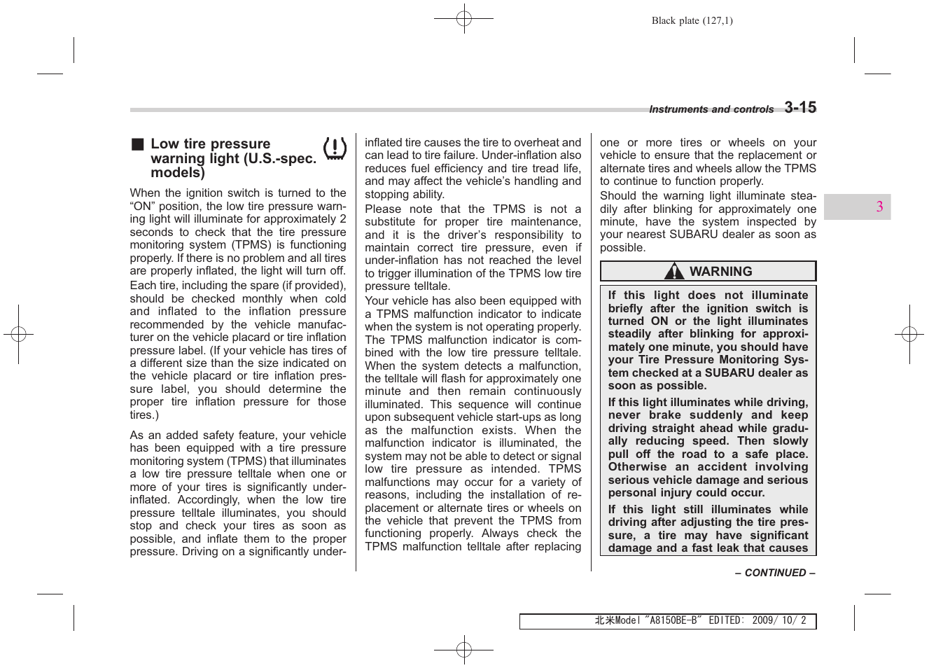 Subaru 2010 Forester User Manual | Page 138 / 414