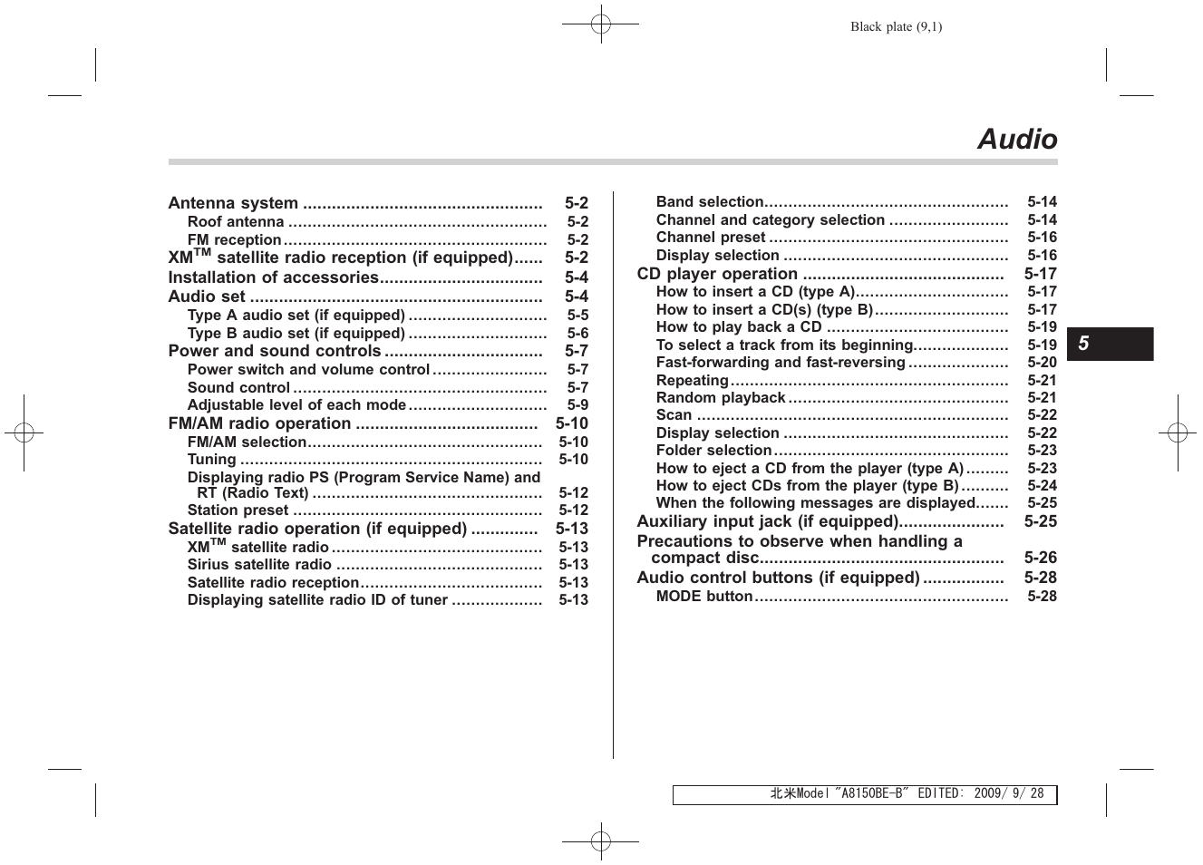 Audio | Subaru 2010 Forester User Manual | Page 184 / 414