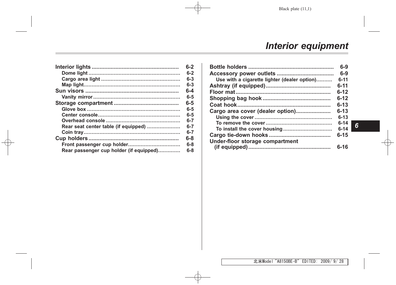 Interior equipment | Subaru 2010 Forester User Manual | Page 214 / 414