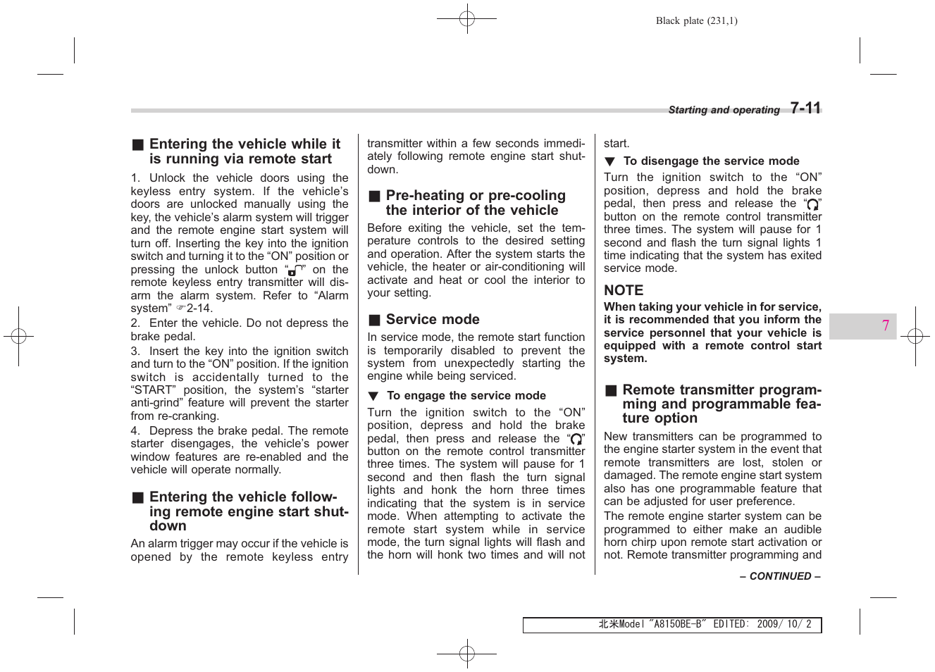 Subaru 2010 Forester User Manual | Page 240 / 414