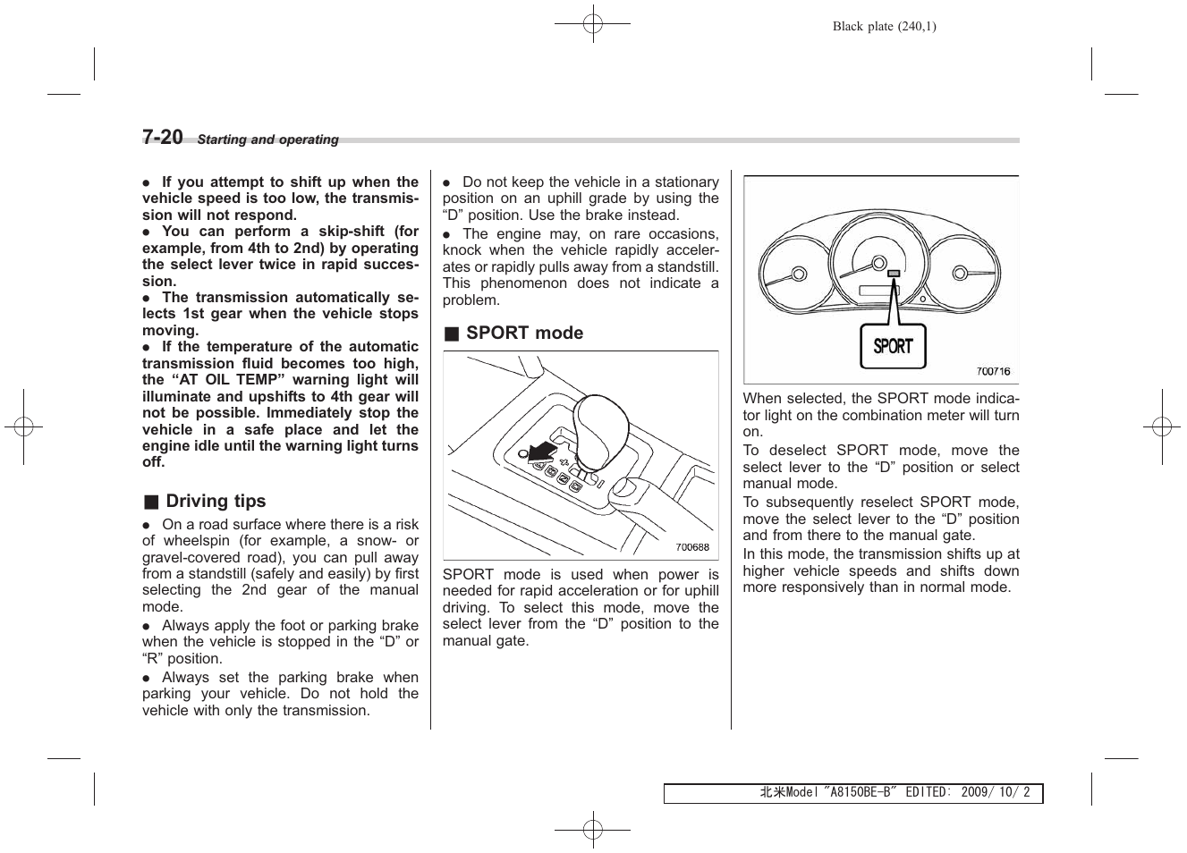 Subaru 2010 Forester User Manual | Page 249 / 414