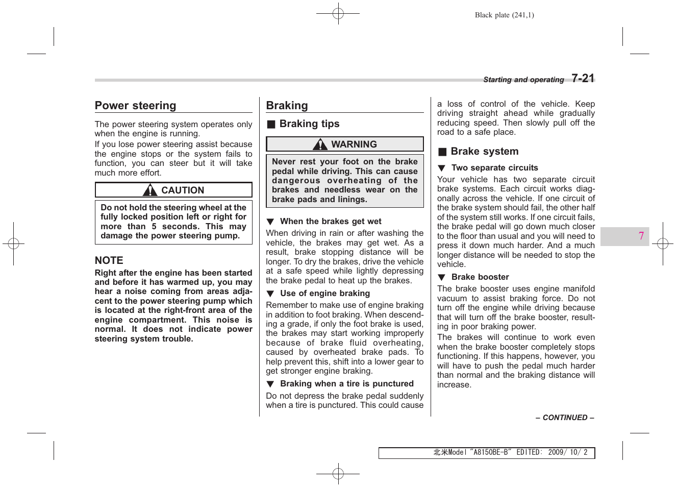 Subaru 2010 Forester User Manual | Page 250 / 414