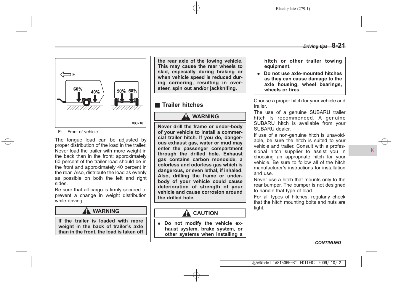 Subaru 2010 Forester User Manual | Page 288 / 414