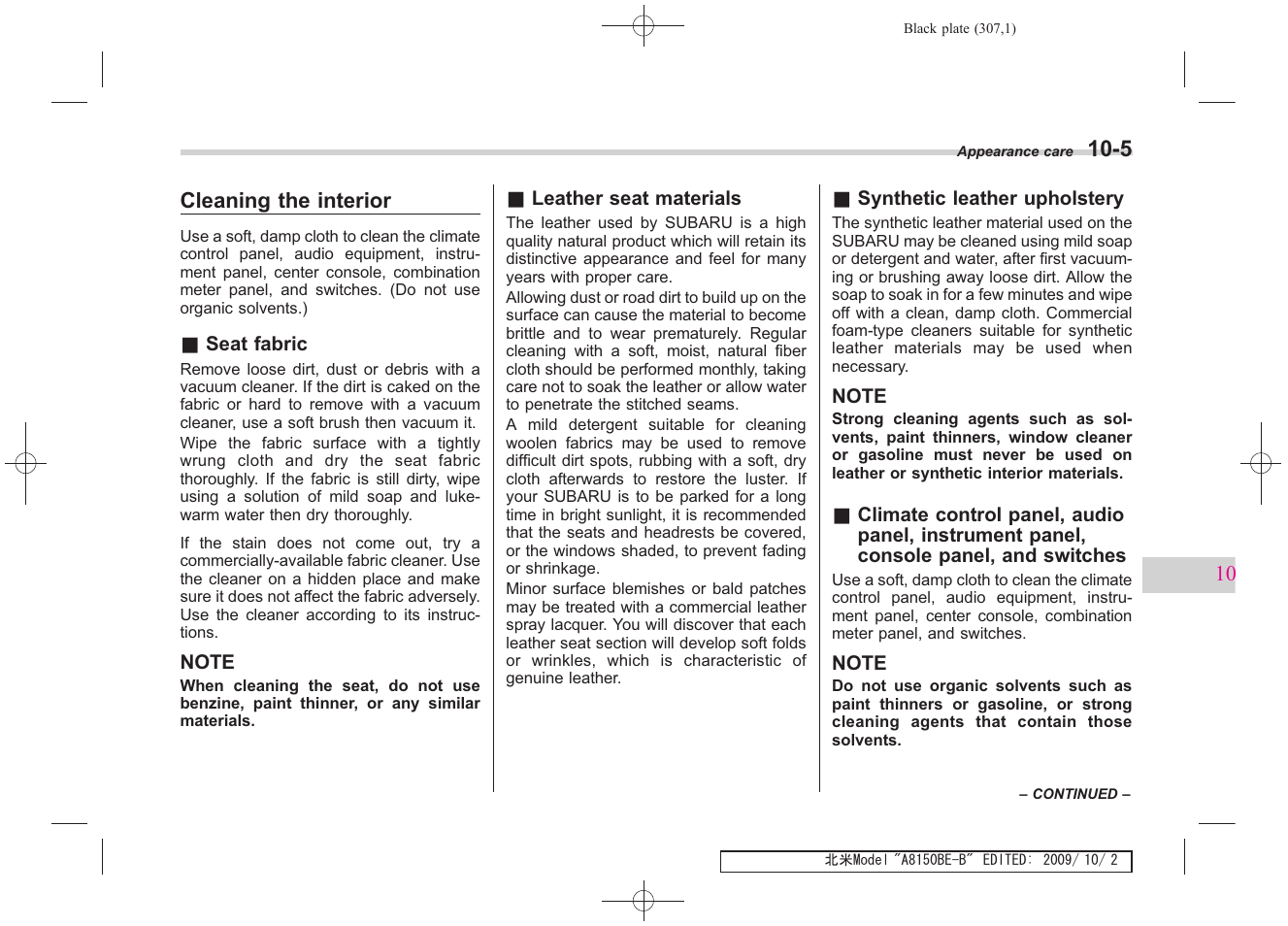 Subaru 2010 Forester User Manual | Page 316 / 414