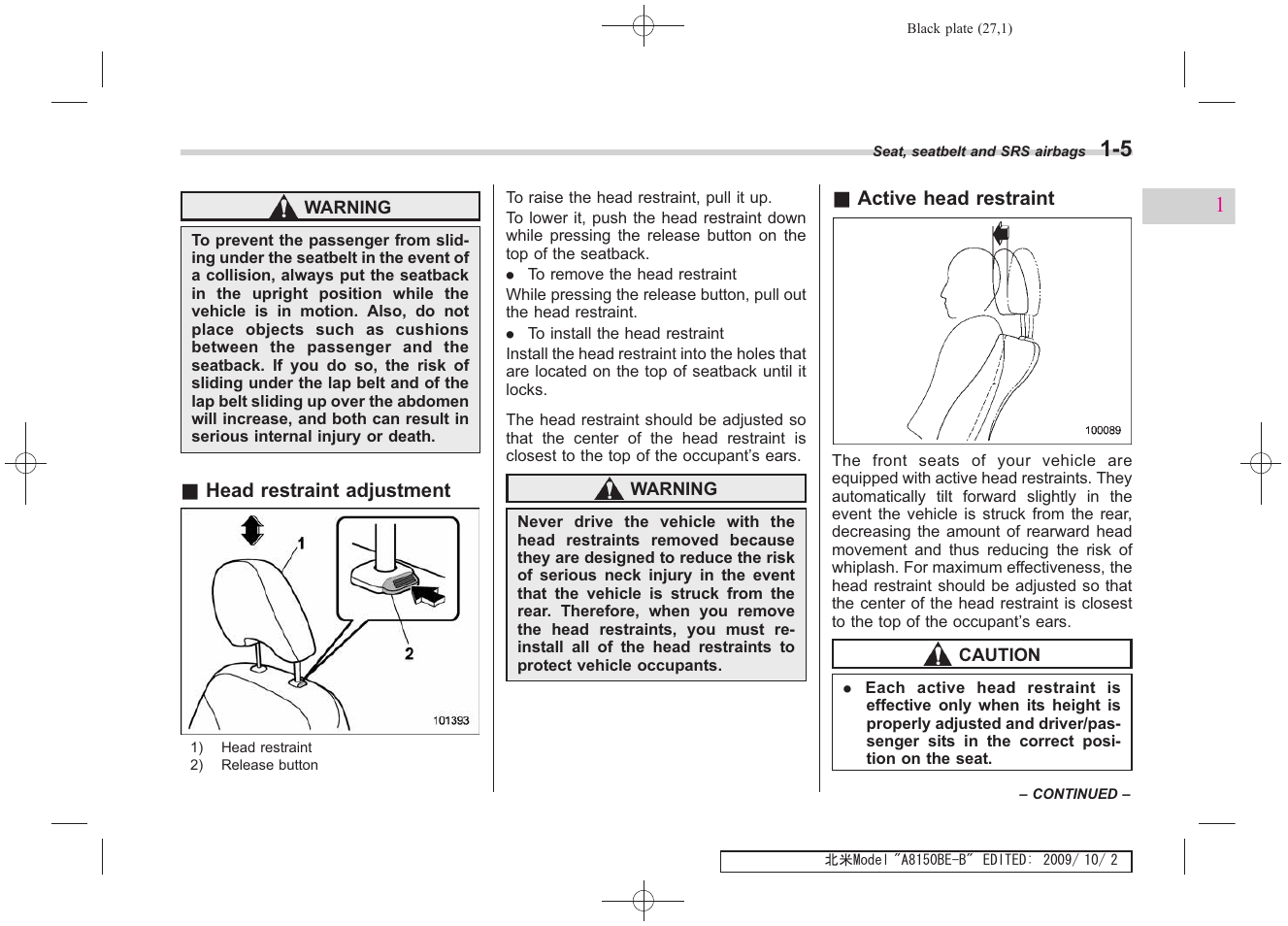 Subaru 2010 Forester User Manual | Page 40 / 414