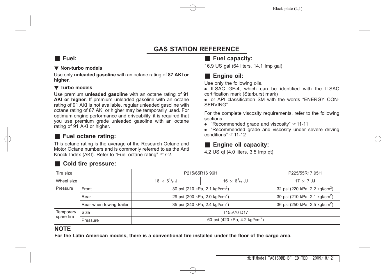 Gas station reference | Subaru 2010 Forester User Manual | Page 414 / 414