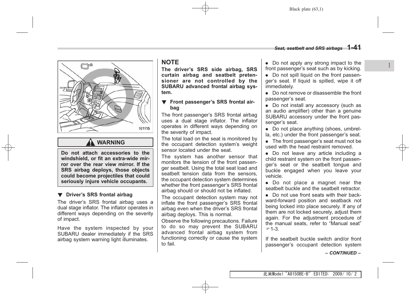 Subaru 2010 Forester User Manual | Page 76 / 414