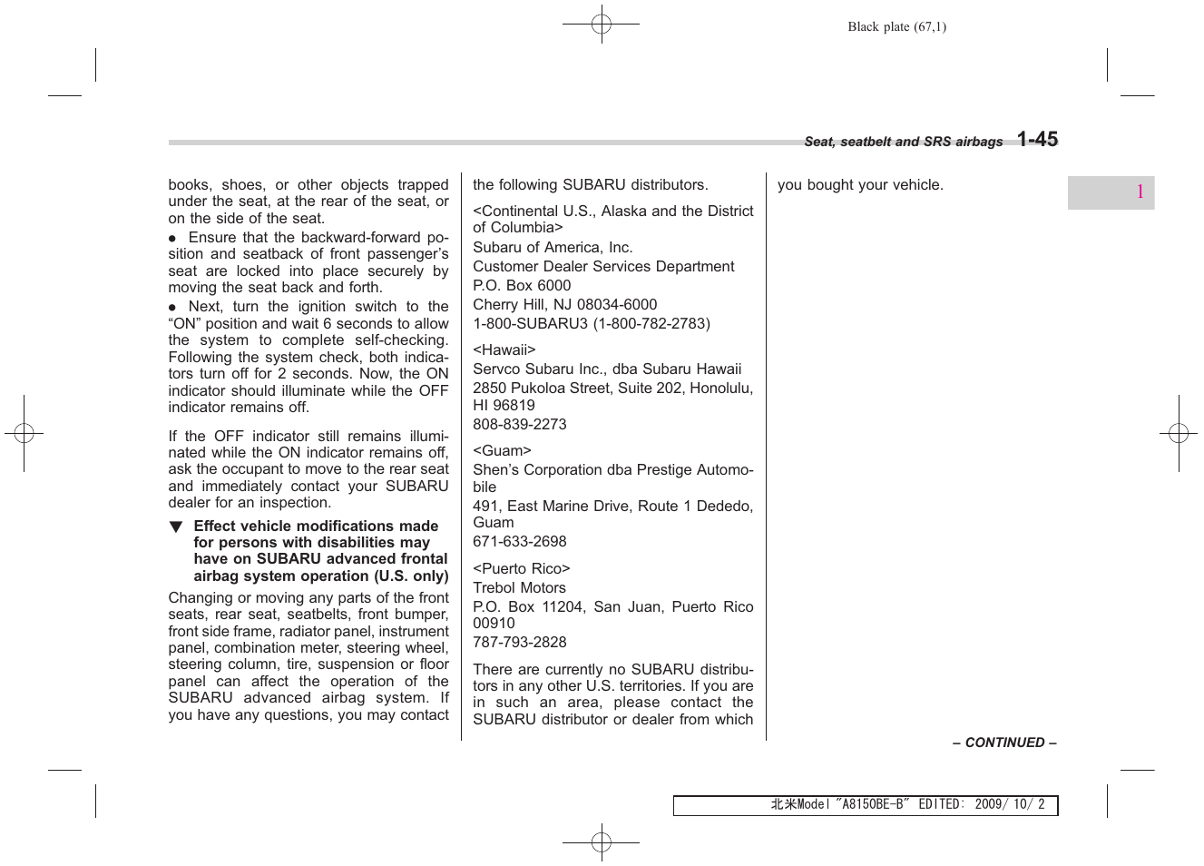 Subaru 2010 Forester User Manual | Page 80 / 414