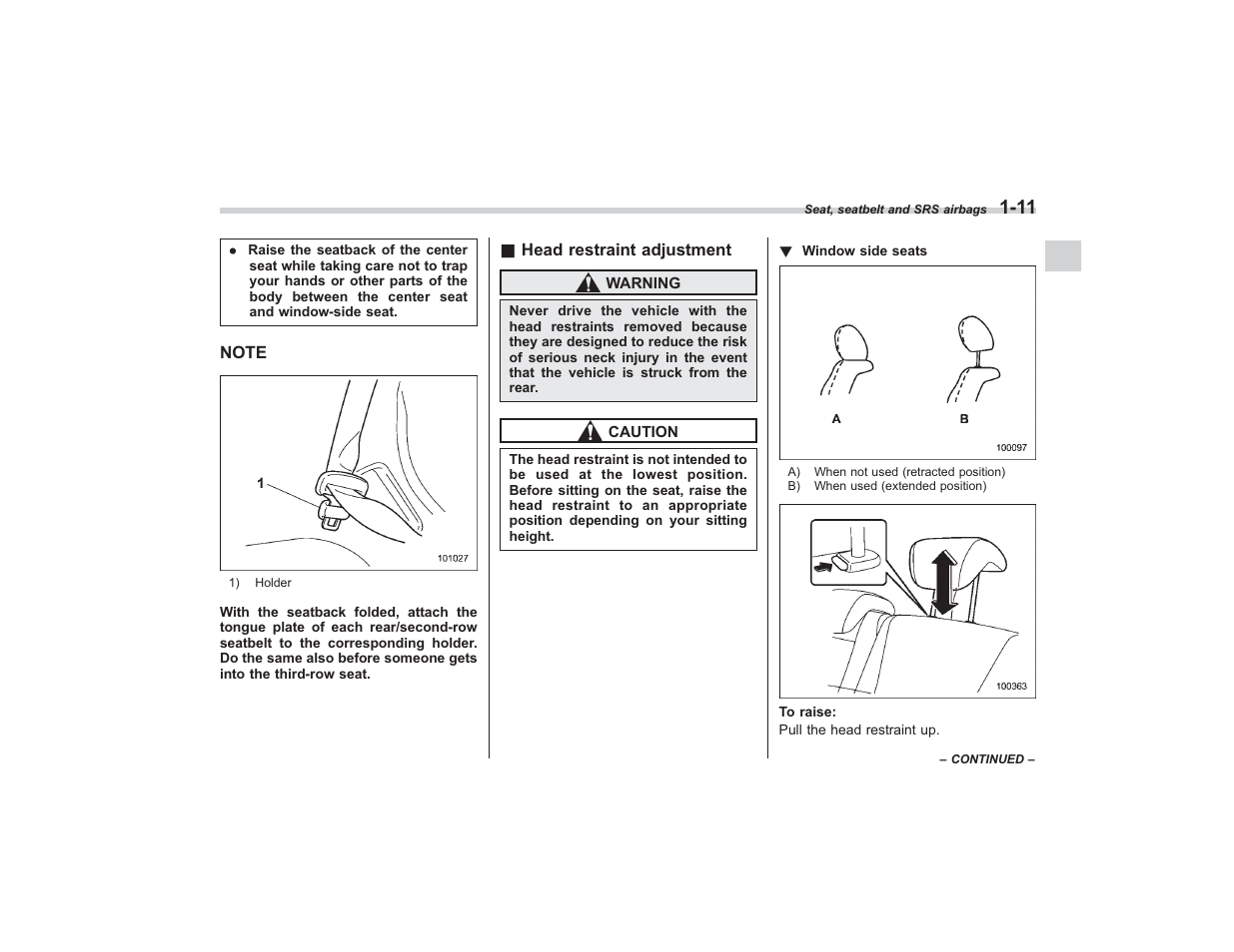 Subaru 2009 Tribeca User Manual | Page 35 / 411