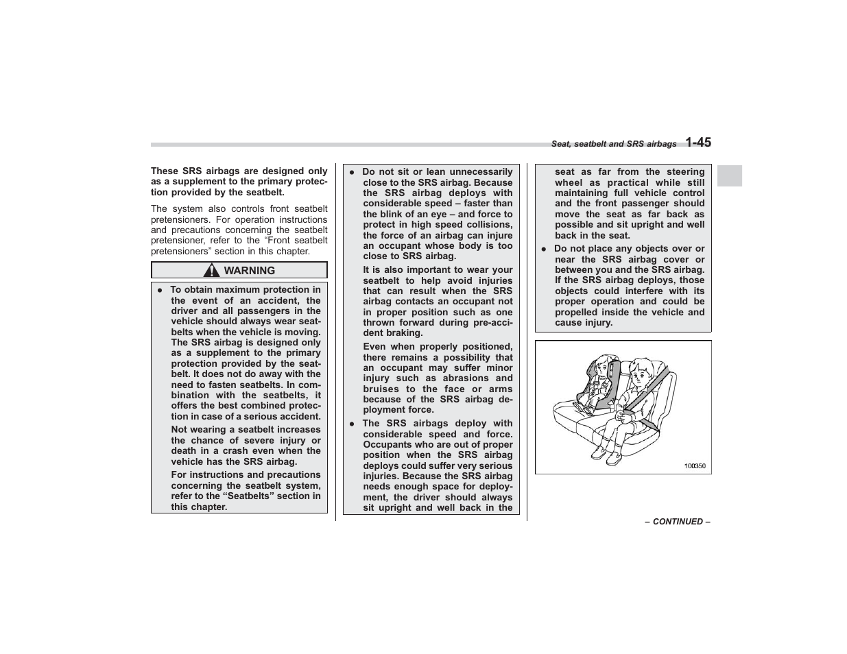 Subaru 2009 Tribeca User Manual | Page 69 / 411