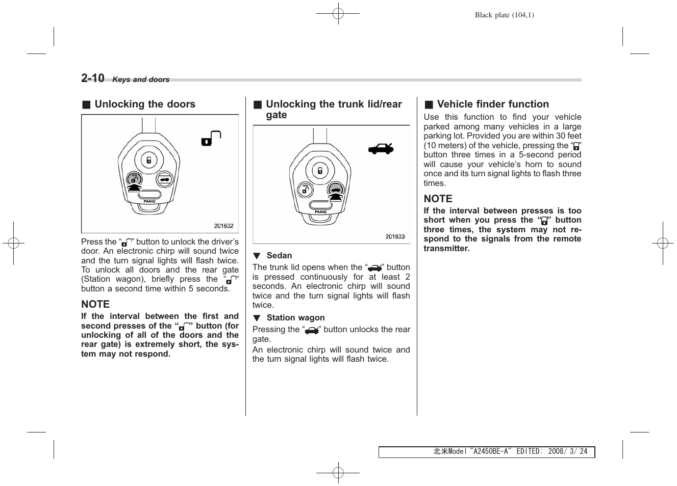 Subaru 2009 Legacy User Manual | Page 102 / 447