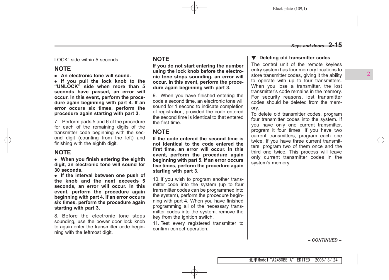 Subaru 2009 Legacy User Manual | Page 107 / 447