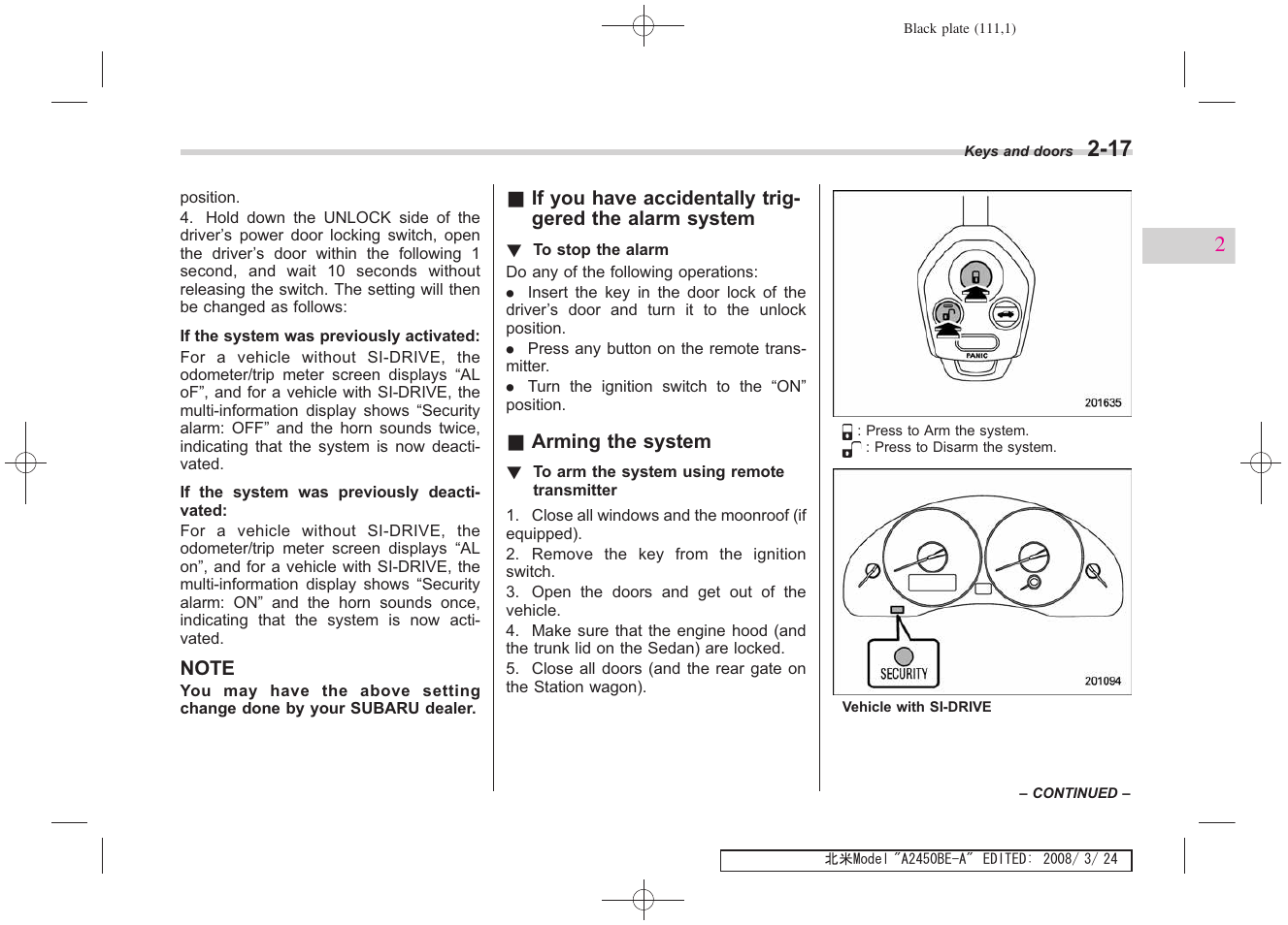 Subaru 2009 Legacy User Manual | Page 109 / 447