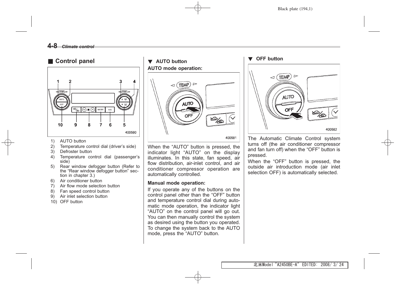 Subaru 2009 Legacy User Manual | Page 190 / 447