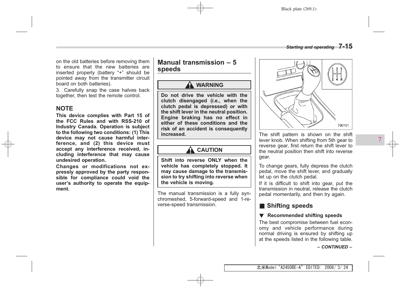 Subaru 2009 Legacy User Manual | Page 261 / 447
