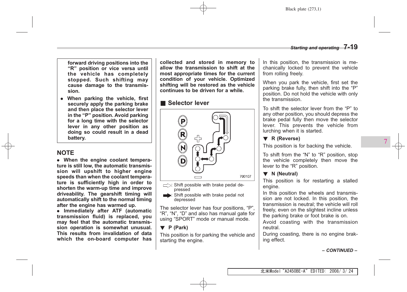 Subaru 2009 Legacy User Manual | Page 265 / 447